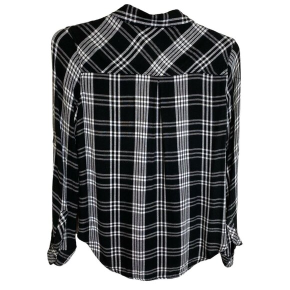 New Direction Black and White Plaid Button-Down Shirt Size L Grunge Western - Picture 2 of 11